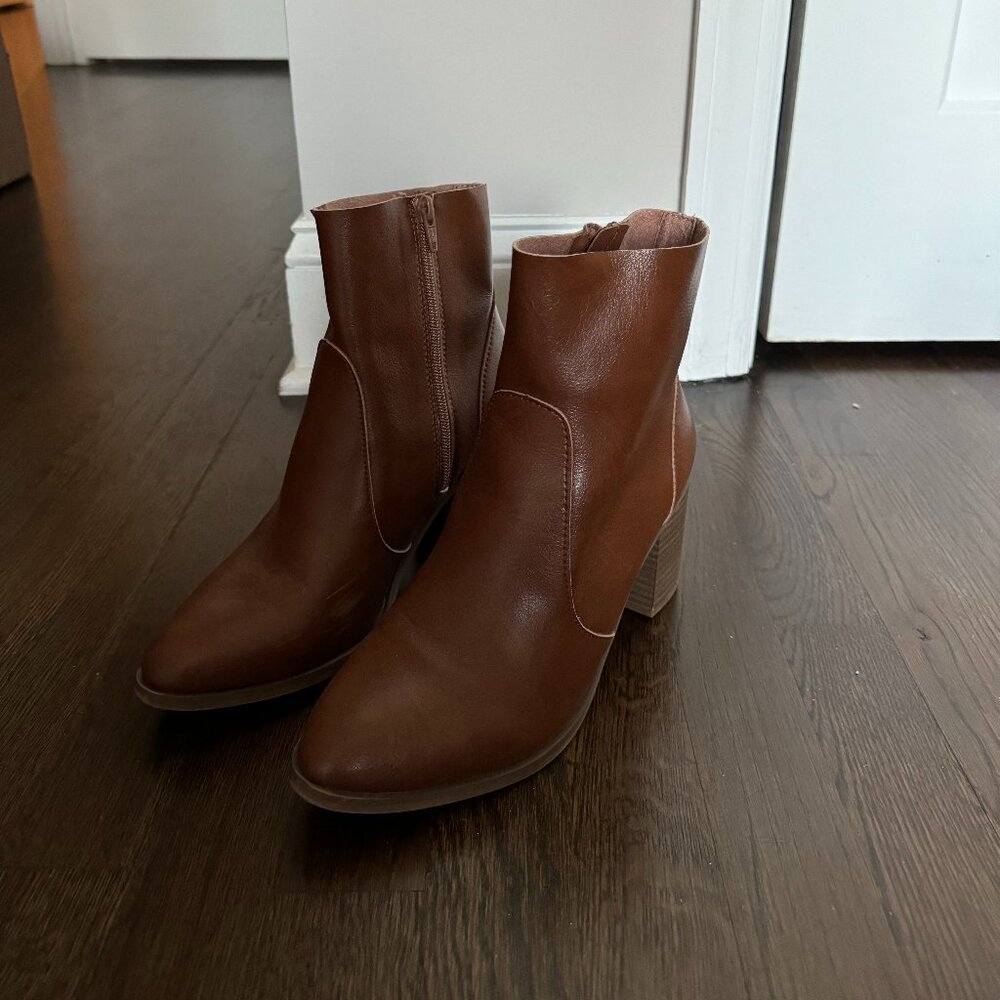 Brown Heeled Booties